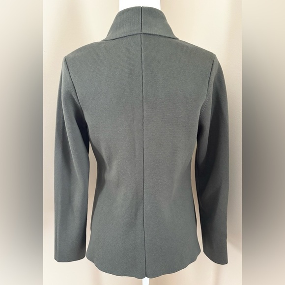 Summersalt Dark Green Ribbed Knit Organic Cotton Blend Blazer Cardigan - Picture 9 of 9